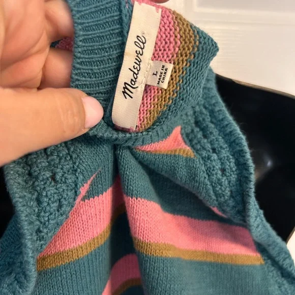 Madewell striped cropped sweater tank size large - Picture 10 of 11